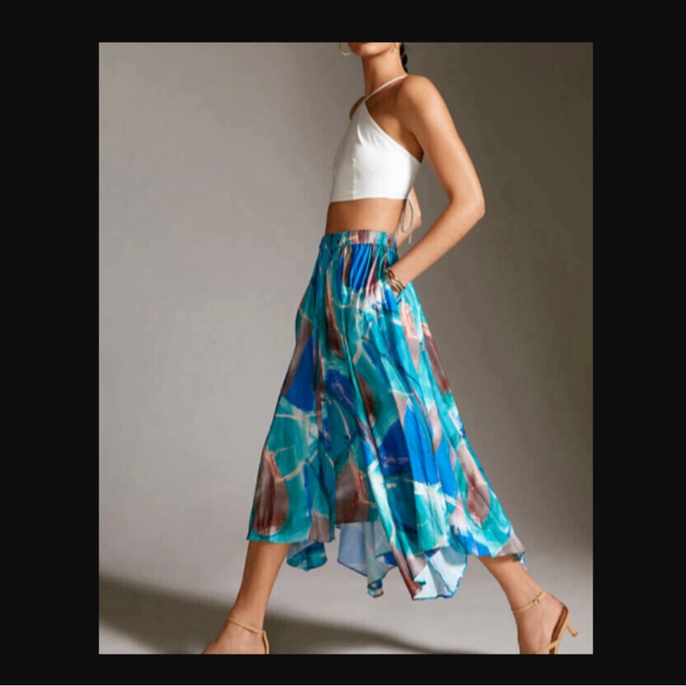 Anthropologie Sleek A Line Midi Skirt